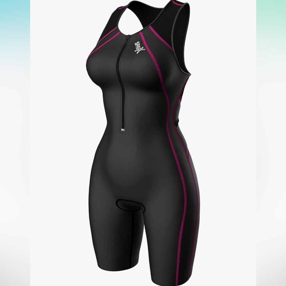 Sparx Triathlon Suit Tri Short Racing Cycling Swim Run Black  Pink One Piece XL